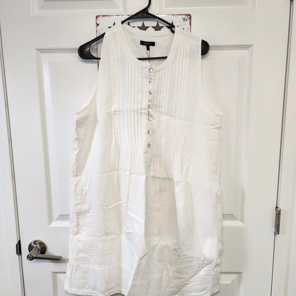 Quince White Sleeveless Dress Cottage Core